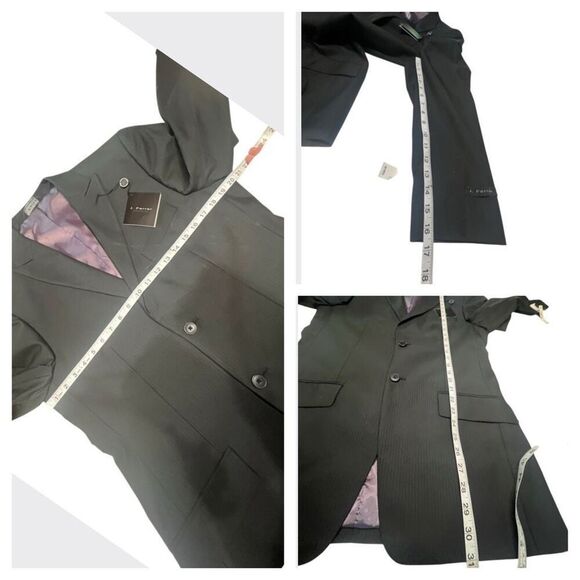 J. Ferrar Mens Black Pin Stripe  Blazer Sports Coat Suit Jacket Size 38 R NWT - Picture 7 of 7
